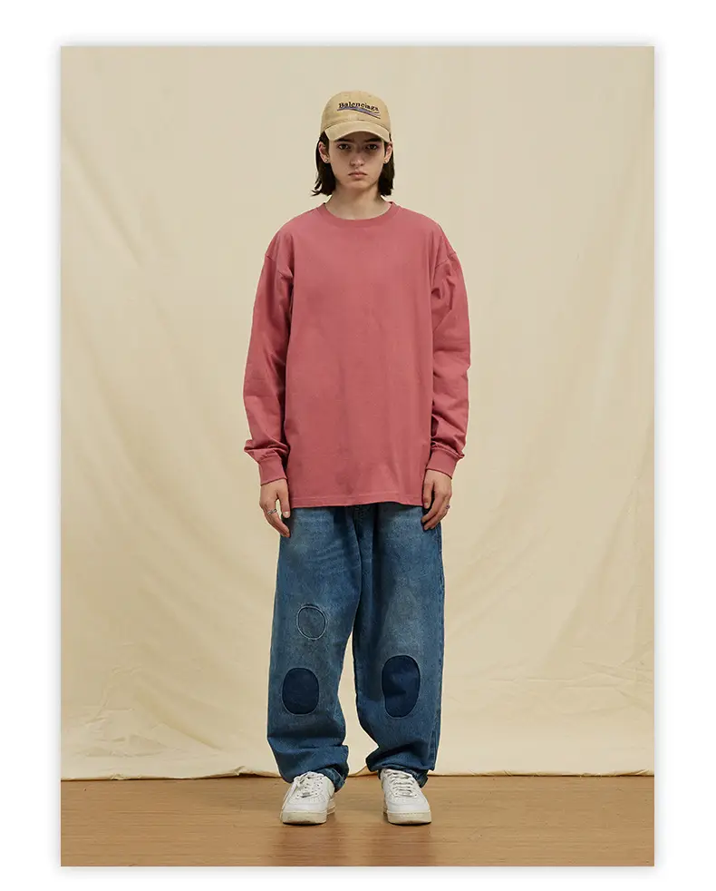 White Long Sleeve Heavy Cotton T-Shirt for Men Women — feature 35
