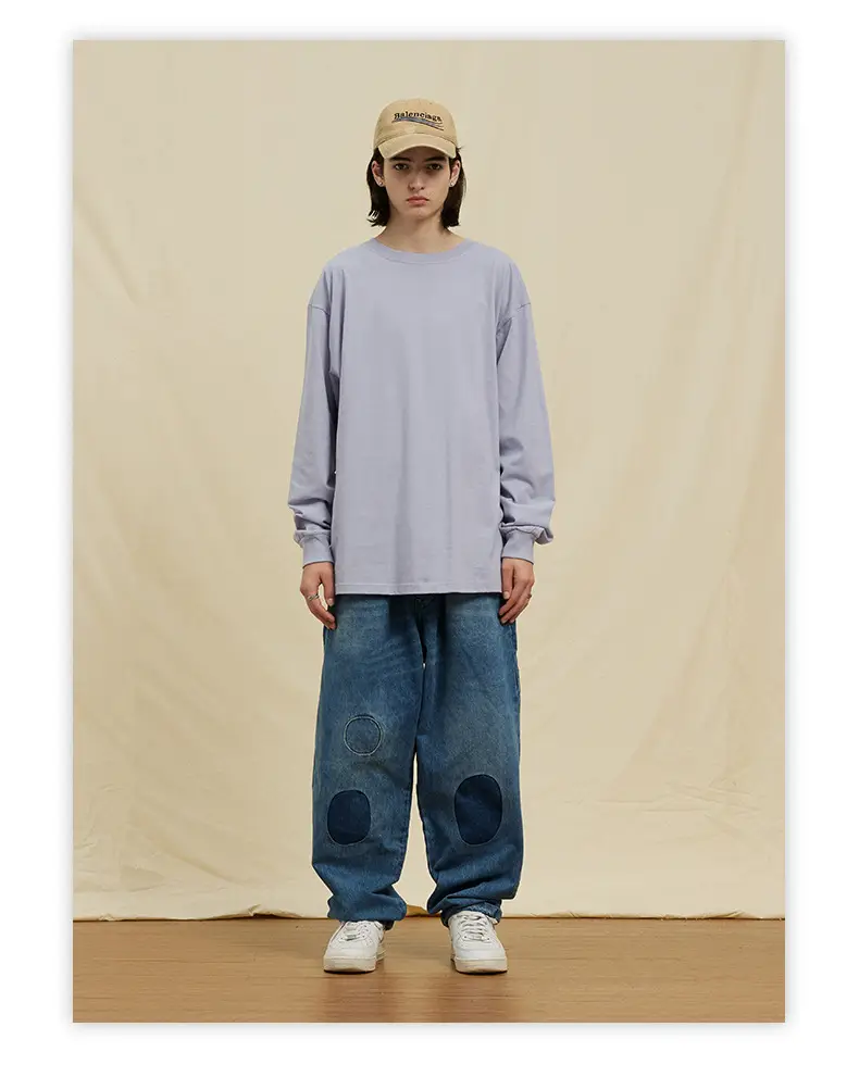 White Long Sleeve Heavy Cotton T-Shirt for Men Women — feature 38