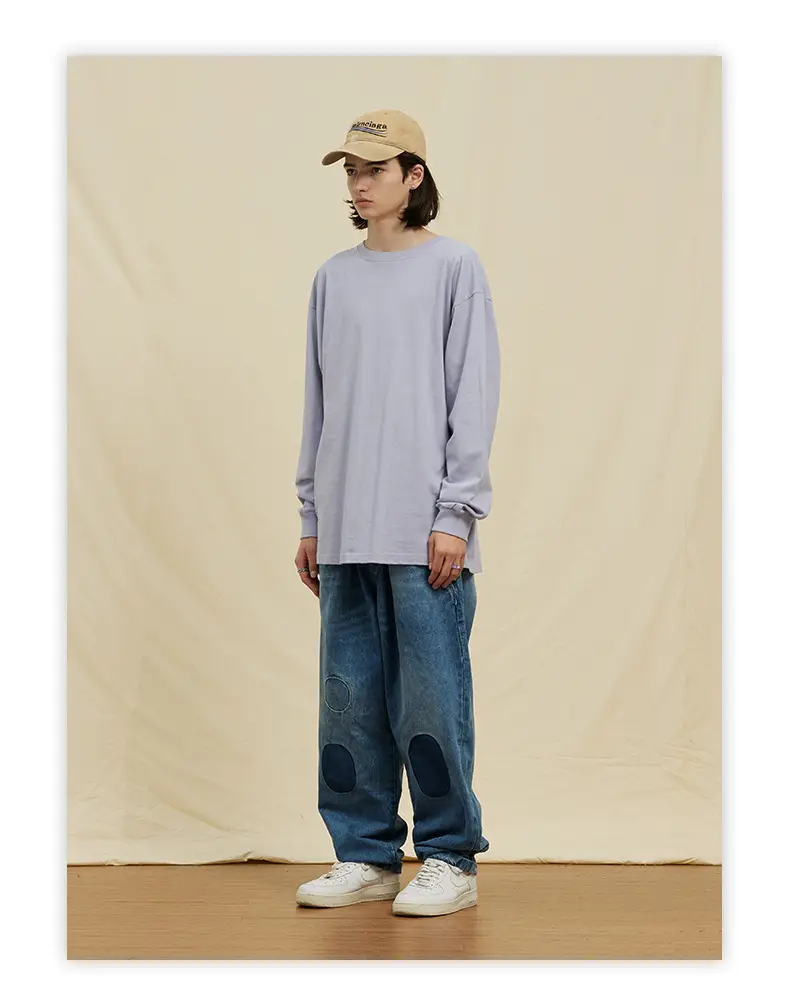 White Long Sleeve Heavy Cotton T-Shirt for Men Women — feature 39