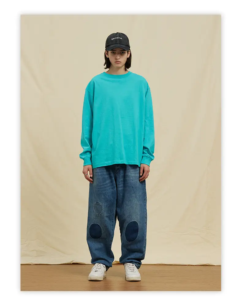 White Long Sleeve Heavy Cotton T-Shirt for Men Women — feature 41