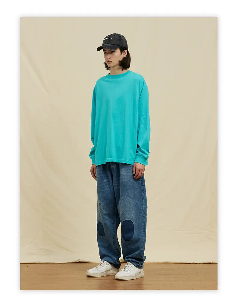 White Long Sleeve Heavy Cotton T-Shirt for Men Women — feature 42