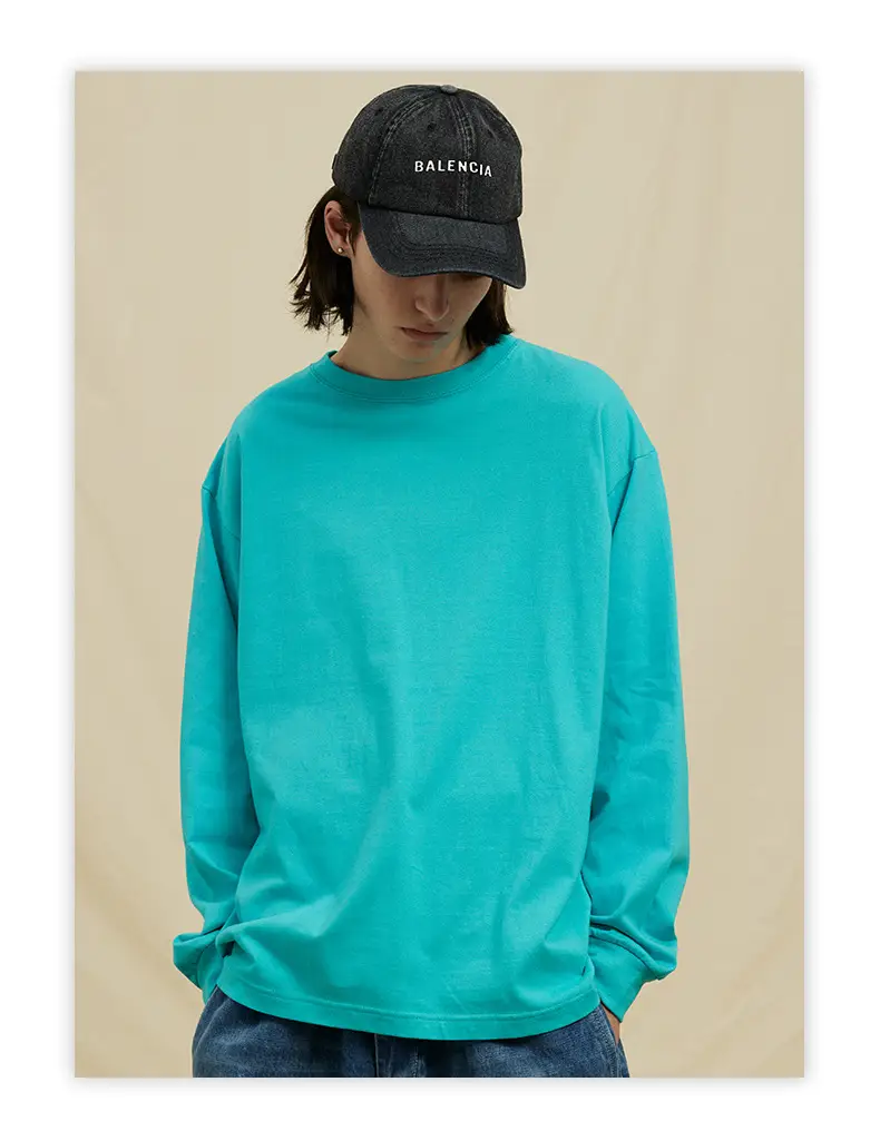 White Long Sleeve Heavy Cotton T-Shirt for Men Women — feature 43