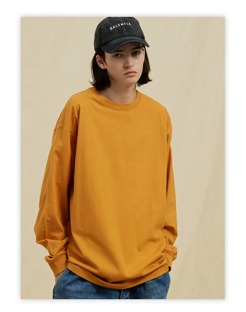 White Long Sleeve Heavy Cotton T-Shirt for Men Women — feature 46