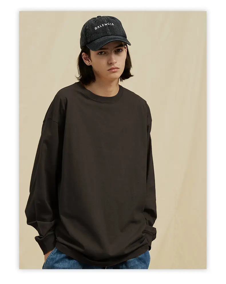 White Long Sleeve Heavy Cotton T-Shirt for Men Women — feature 47