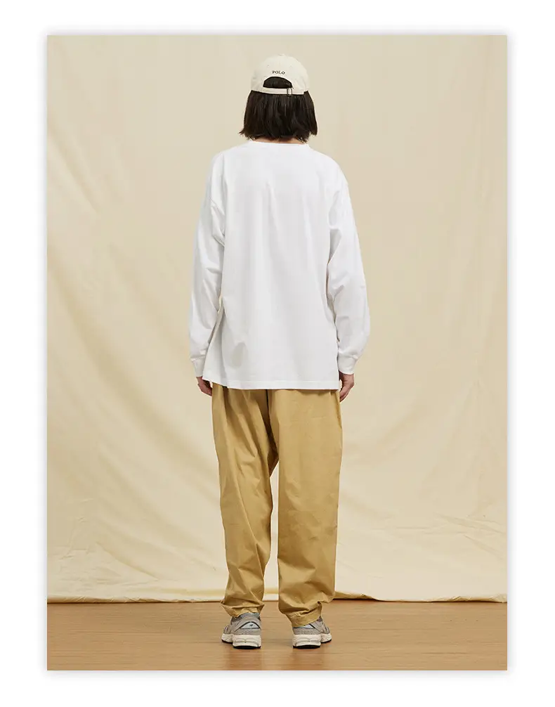 White Long Sleeve Heavy Cotton T-Shirt for Men Women — feature 6