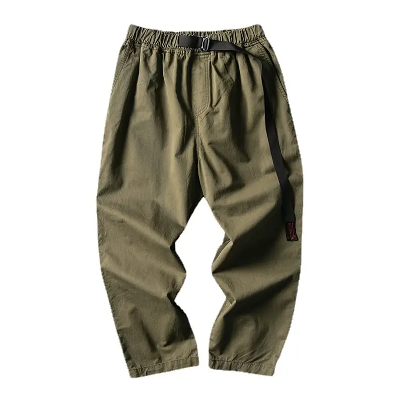 Men's Olive Green Loose Straight Harem Pants