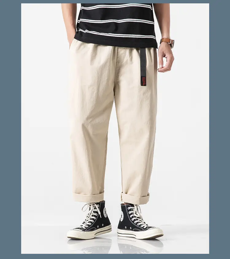 Men's Olive Green Loose Straight Harem Pants — feature 23
