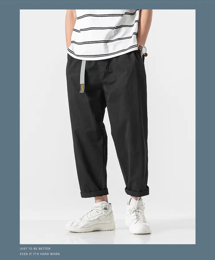Men's Olive Green Loose Straight Harem Pants — feature 6