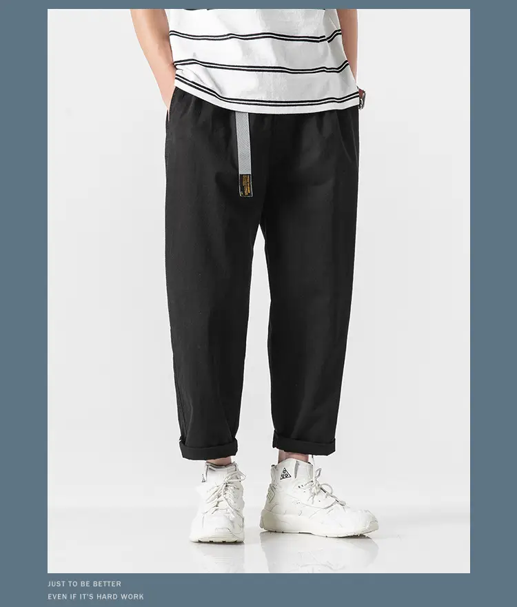 Men's Olive Green Loose Straight Harem Pants — feature 8