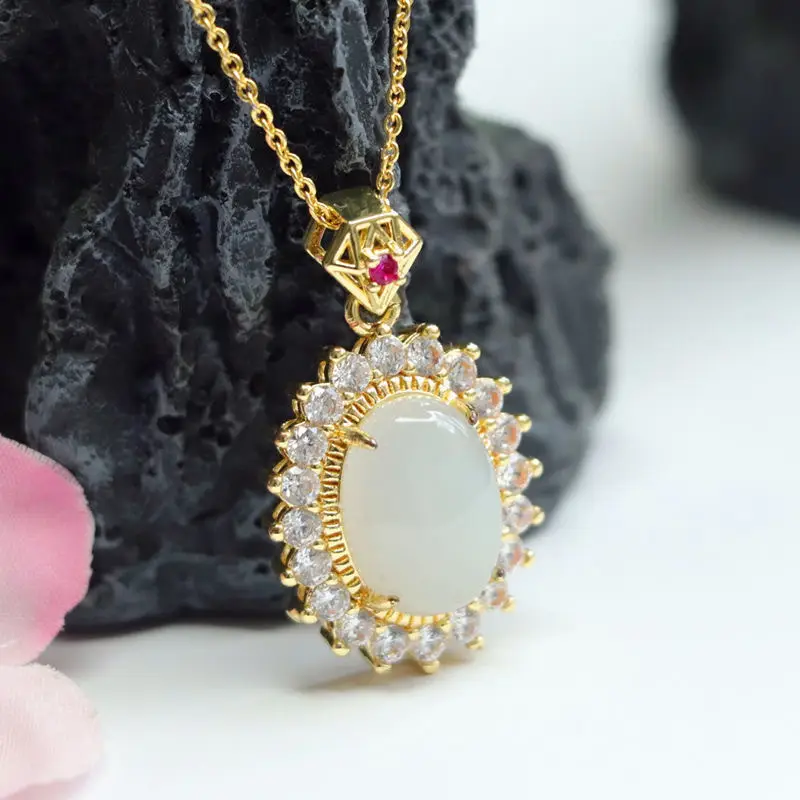 Guan Yu Jade Pendant with Full Diamond Necklace — feature 10