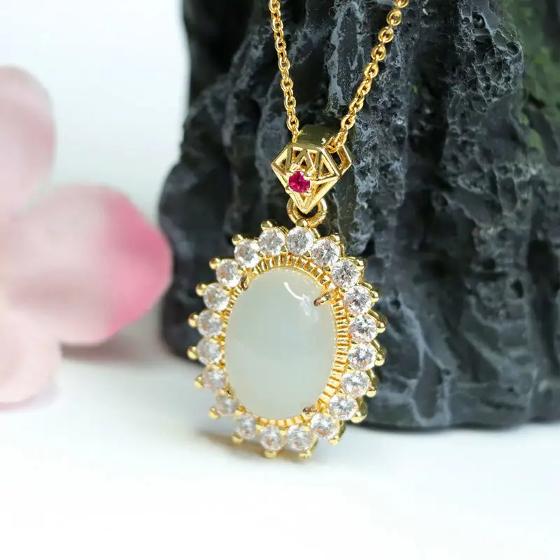Guan Yu Jade Pendant with Full Diamond Necklace — feature 11