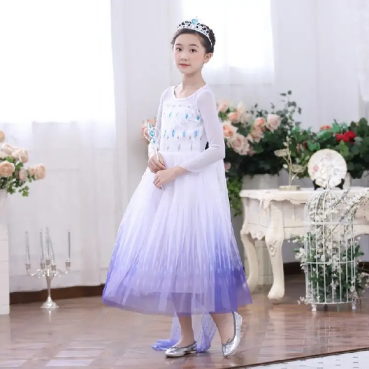 2021 Aisha Dress Long Sleeve Frozen Princess White - Image 3