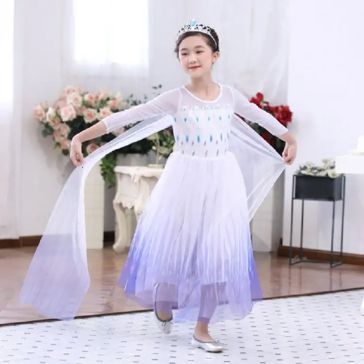 2021 Aisha Dress Long Sleeve Frozen Princess White - Image 4