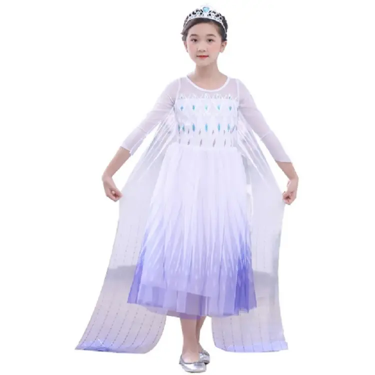 2021 Aisha Dress Long Sleeve Frozen Princess White - Image 5