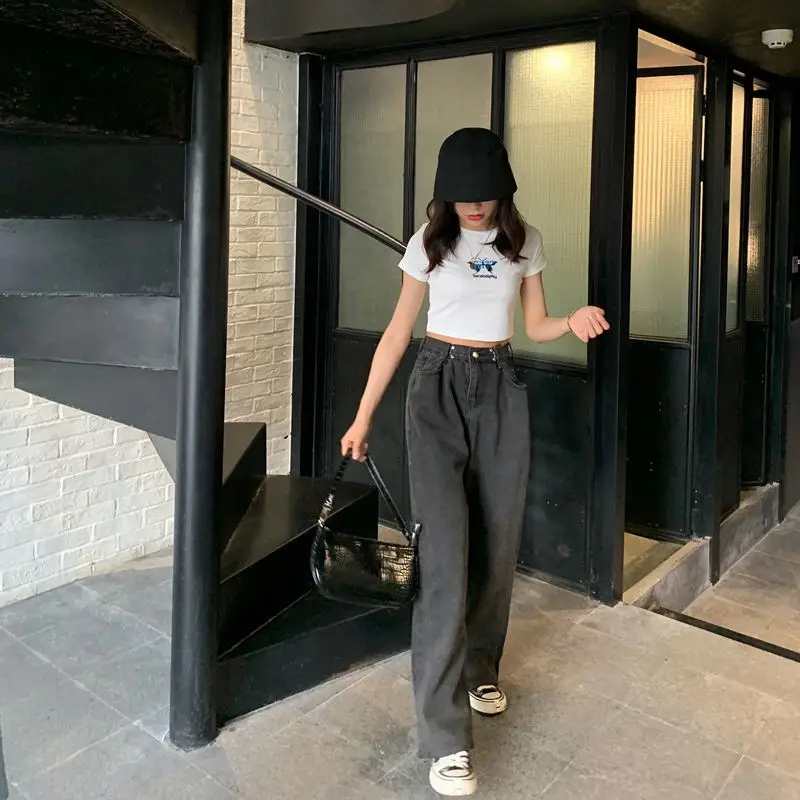 Women Korean Style High Waist Wide Leg Pants Set - Image 6