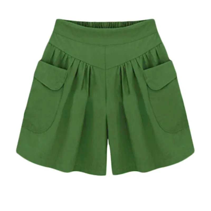 Green Wide Leg Shorts for Women Summer 200kg - Image 8