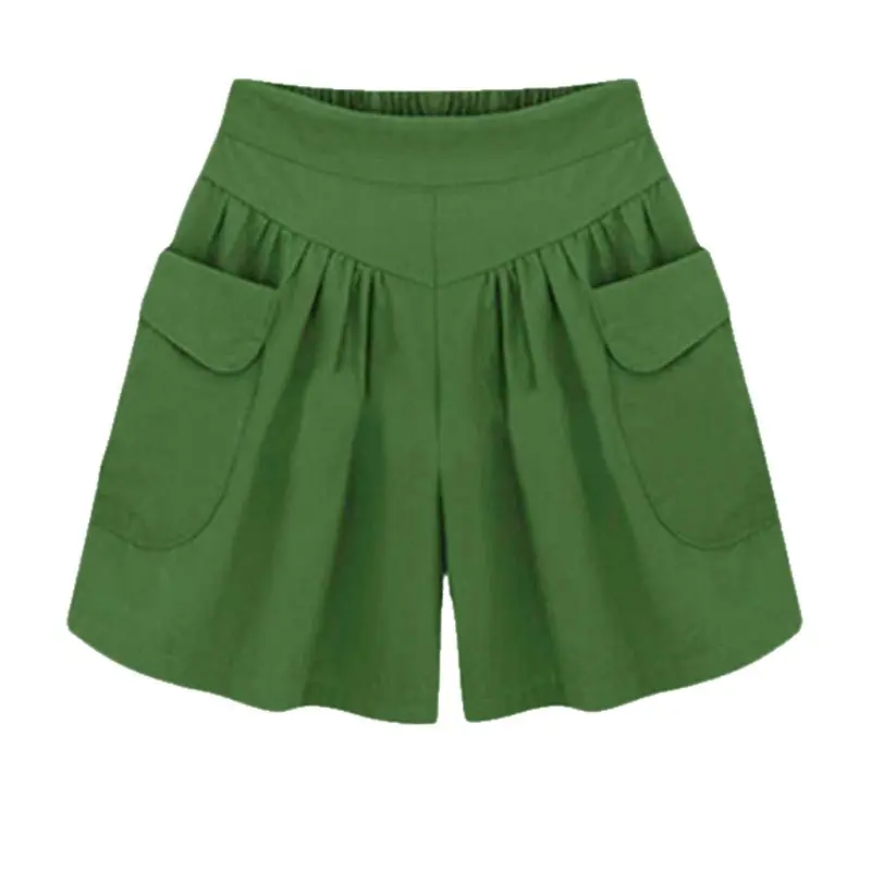 Green Wide Leg Shorts for Women Summer 200kg - Image 10