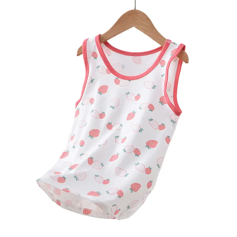 Pink Watermelon Print Sleeveless Vest for Boys Girls