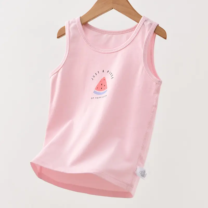 Pink Watermelon Print Sleeveless Vest for Boys Girls