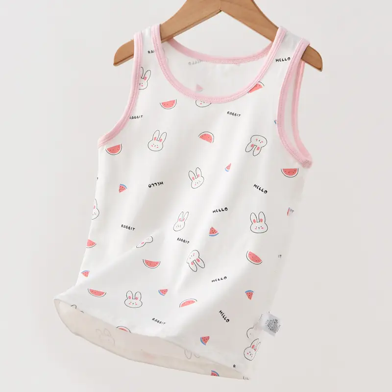 Pink Watermelon Print Sleeveless Vest for Boys Girls