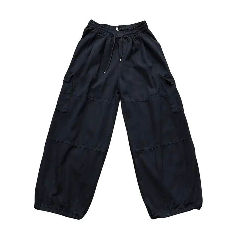 Men's Black Wide-leg Drawstring Pants Autumn Style - Image 7
