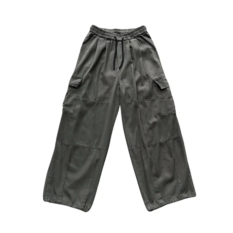 Men's Black Wide-leg Drawstring Pants Autumn Style - Image 2