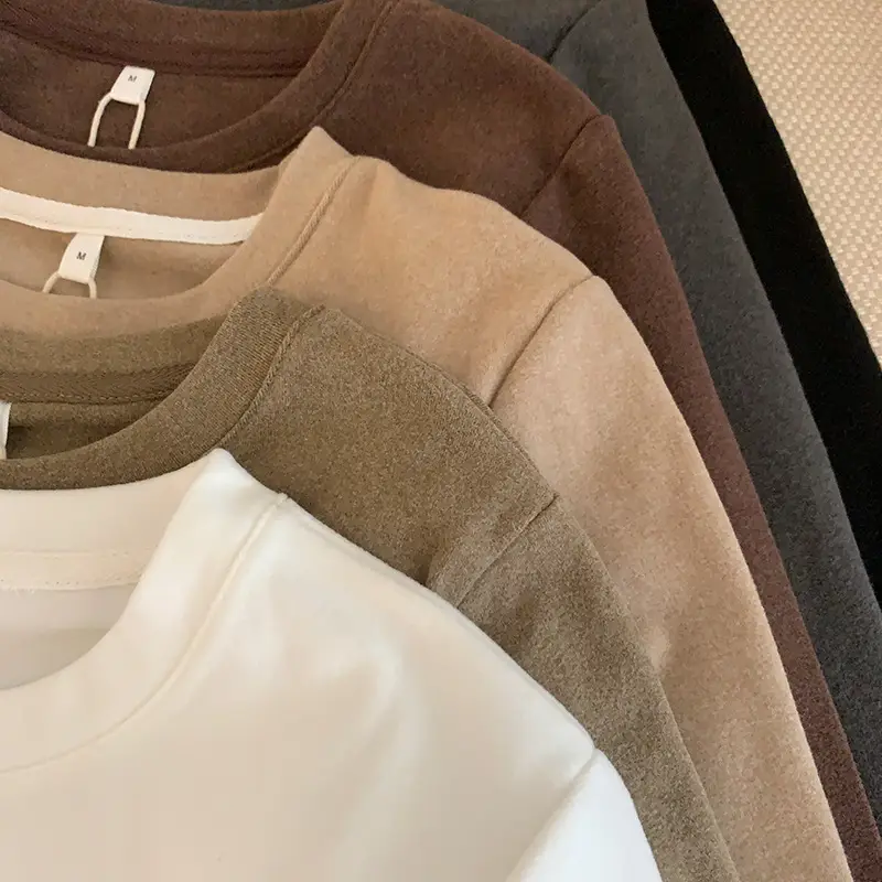 Women Velvet T-Shirt Long Sleeve Slim Fit Autumn — feature 14