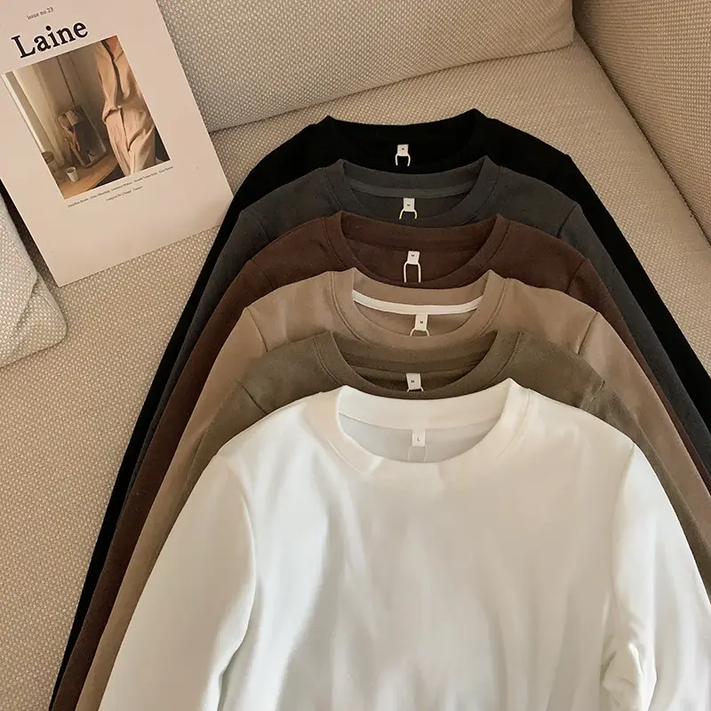 Women Velvet T-Shirt Long Sleeve Slim Fit Autumn — feature 16