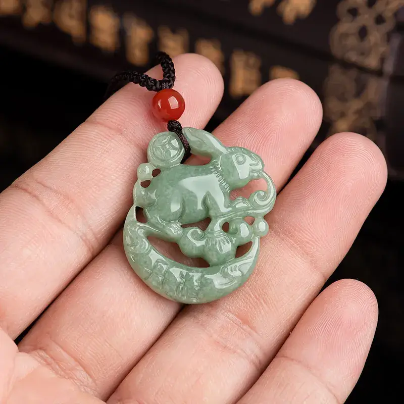 Jade Rabbit Pendant for Men Women Wholesale Gift - Image 3