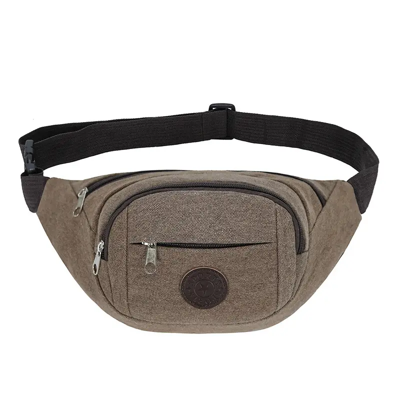 Men's Waterproof Canvas Waist Bag with Phone Pocket