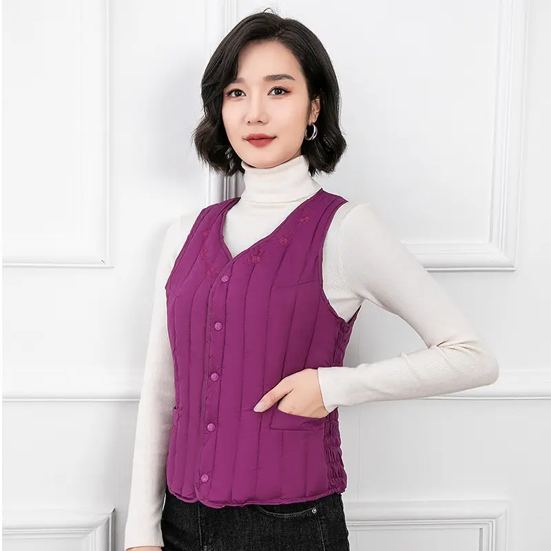Women Red Cotton Vest Slim Fit Winter Inner Wear - Image 6