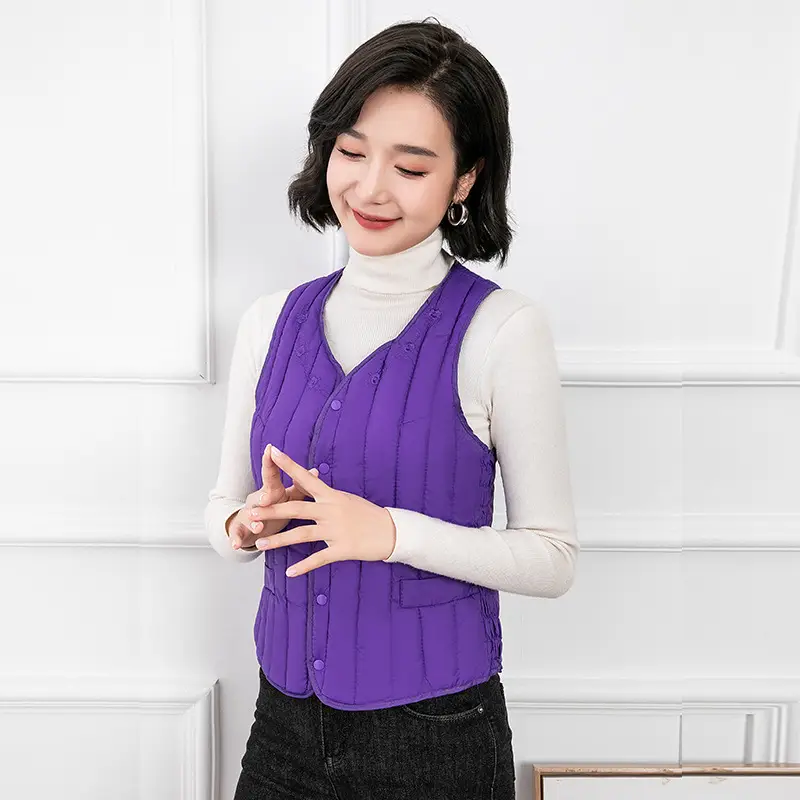 Women Red Cotton Vest Slim Fit Winter Inner Wear - Image 5
