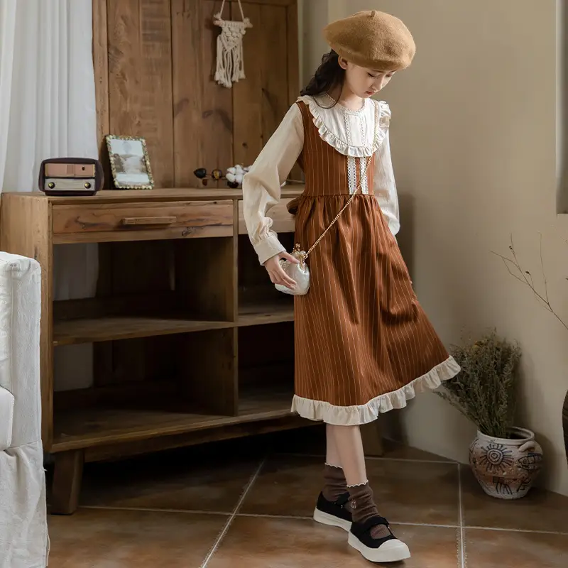 Girls Cotton Dress Autumn Winter One Piece Drop Shipping Korean Princess Style - Image 3