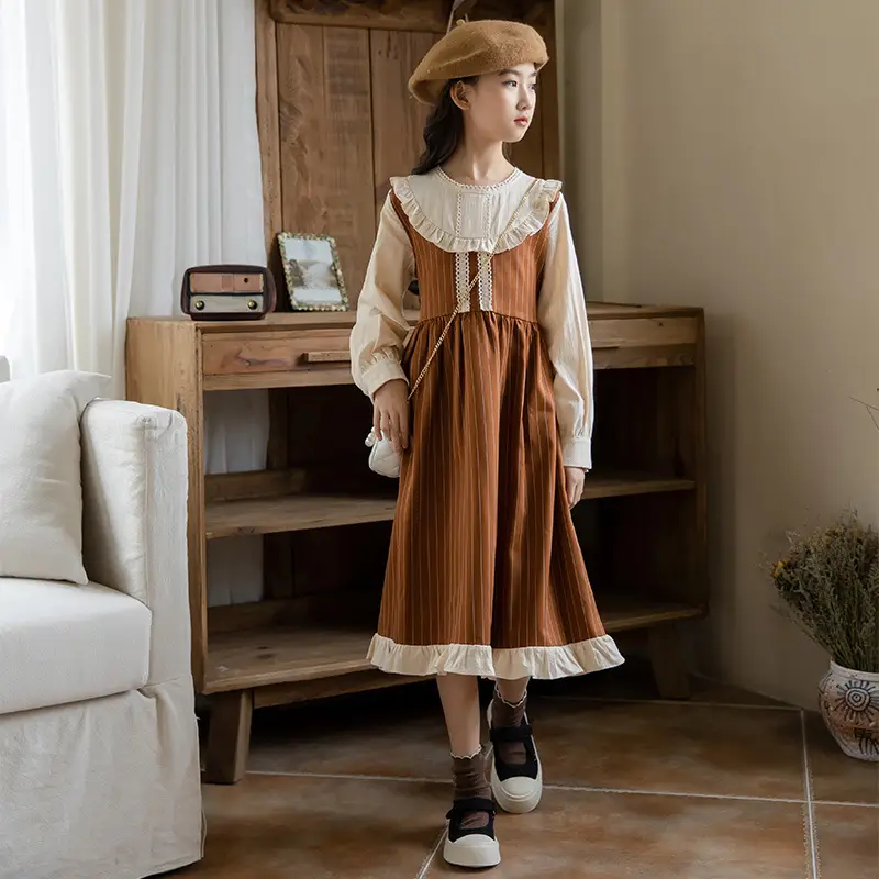 Girls Cotton Dress Autumn Winter One Piece Drop Shipping Korean Princess Style - Image 5