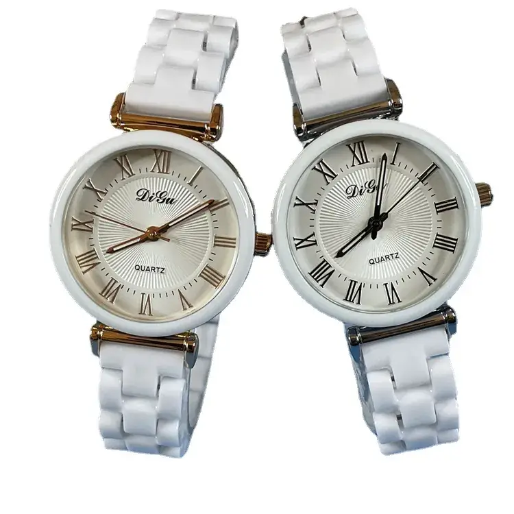 Women's White Ceramic Roman Numeral Watch - Image 6