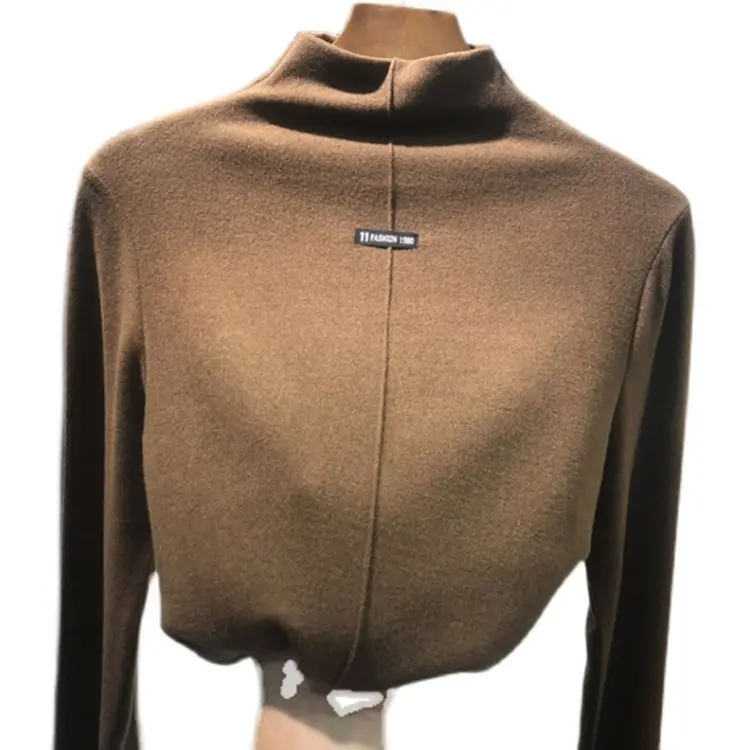 2025 Korean Style Slim Fit Long Sleeve T-Shirt Brushed Grey - Image 6