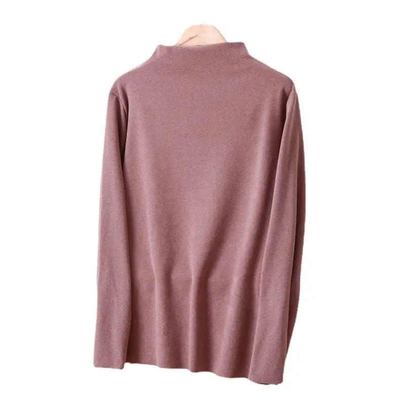 Half High Collar Velvet Shirt Long Sleeve Fat Girl Winter Thermal