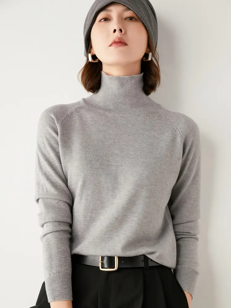 Women's Slim Fit Knit Sweater with Thickened Base - Image 2