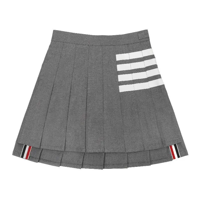 Women Pleated Striped Skirt High Waist Spring Autumn - Image 4