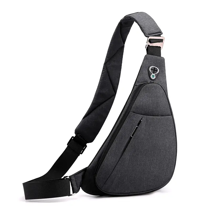 Men's Reflective Crossbody Chest Bag Black