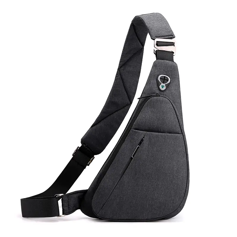 Men's Reflective Crossbody Chest Bag Black