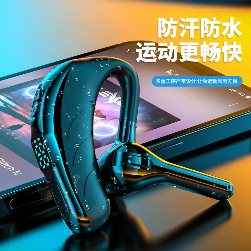 Smart Bluetooth Headset with Power Display & Voice Control
