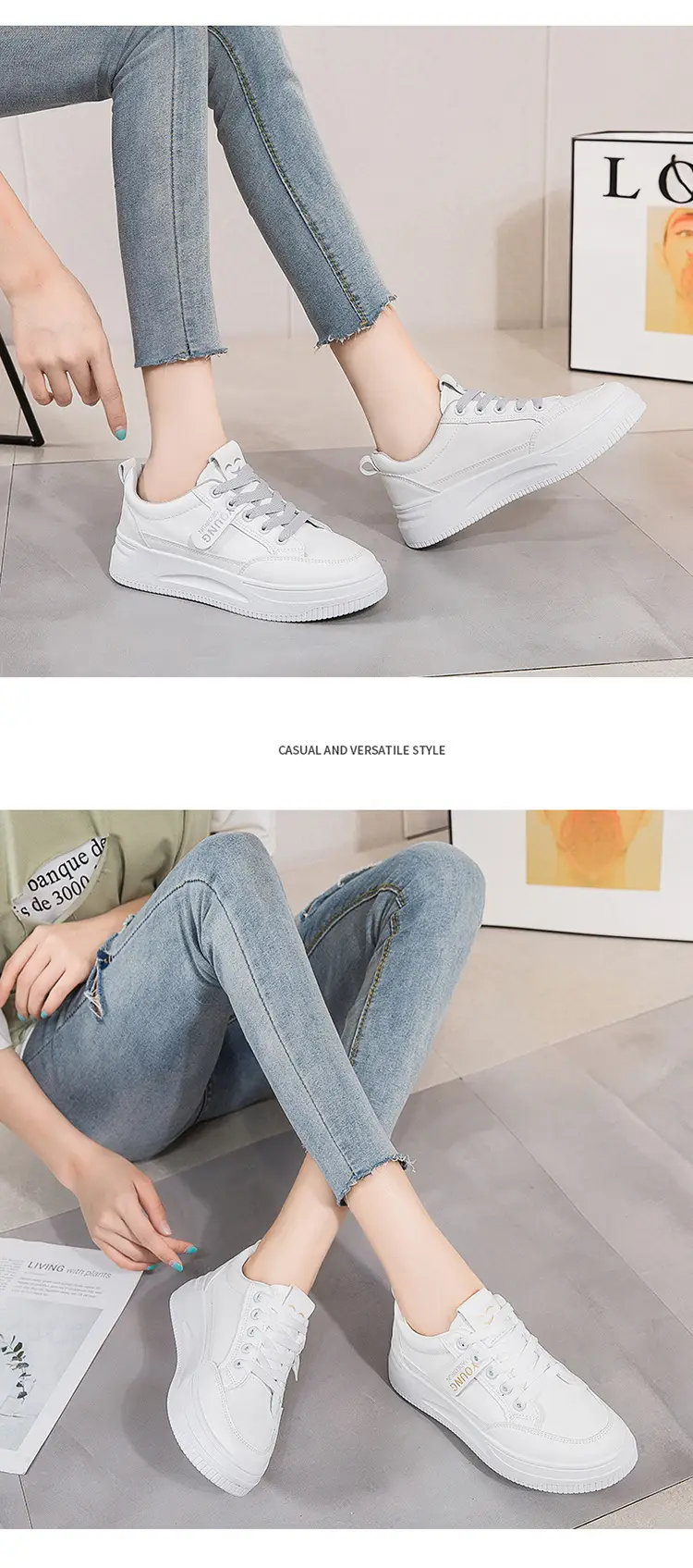 Women White Platform Sneakers 2025 Spring Soft Sole — feature 14