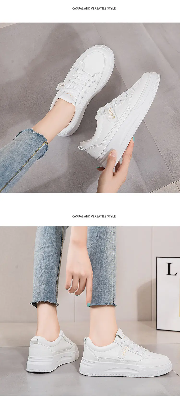 Women White Platform Sneakers 2025 Spring Soft Sole — feature 15