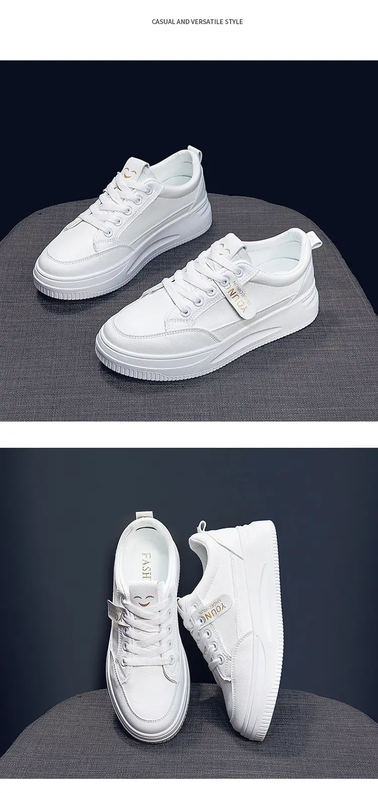 Women White Platform Sneakers 2025 Spring Soft Sole — feature 19