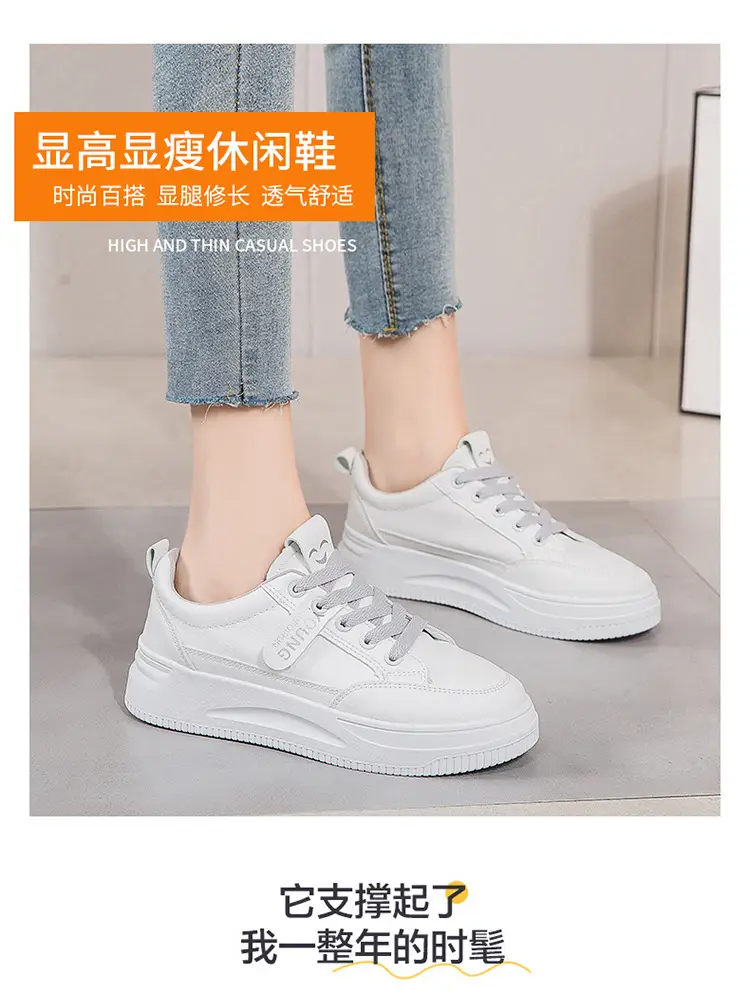 Women White Platform Sneakers 2025 Spring Soft Sole — feature 2