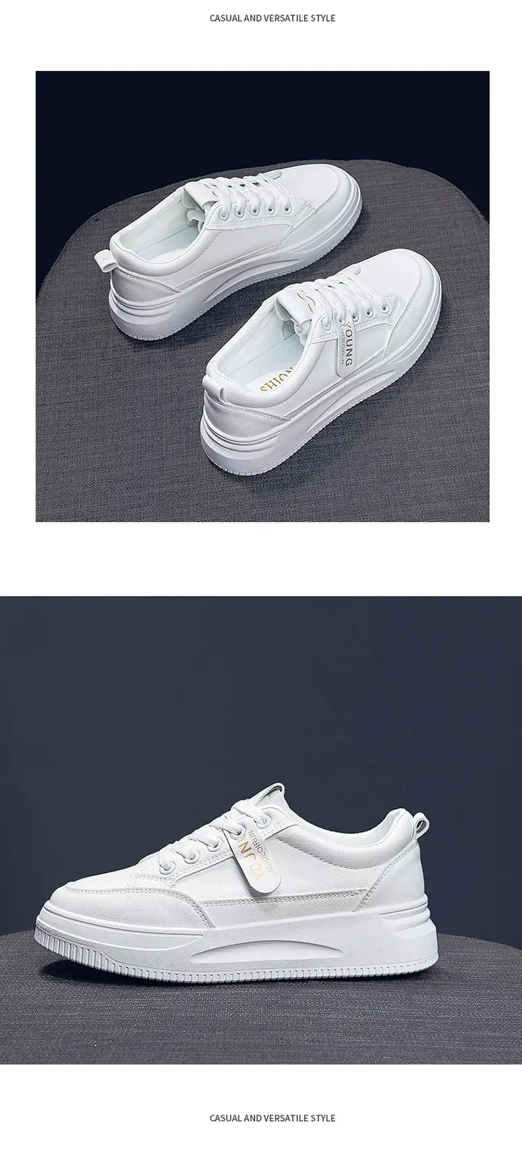 Women White Platform Sneakers 2025 Spring Soft Sole — feature 20