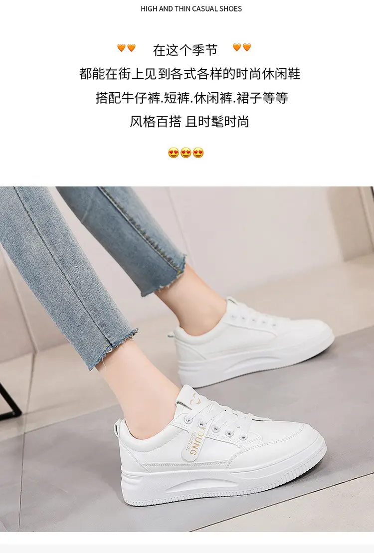 Women White Platform Sneakers 2025 Spring Soft Sole — feature 3
