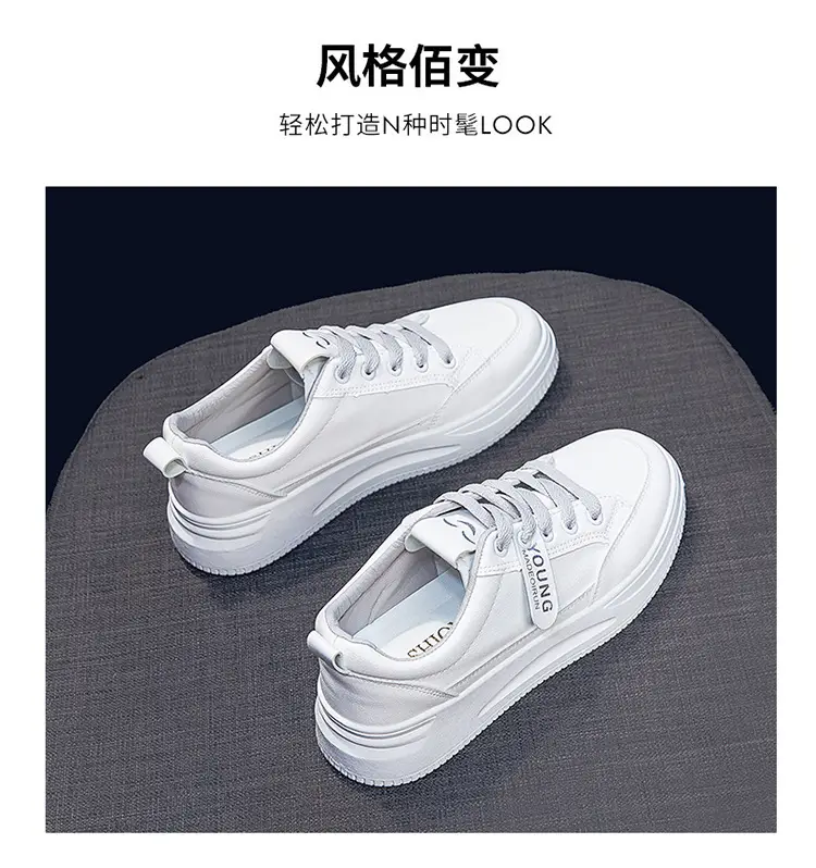 Women White Platform Sneakers 2025 Spring Soft Sole — feature 5