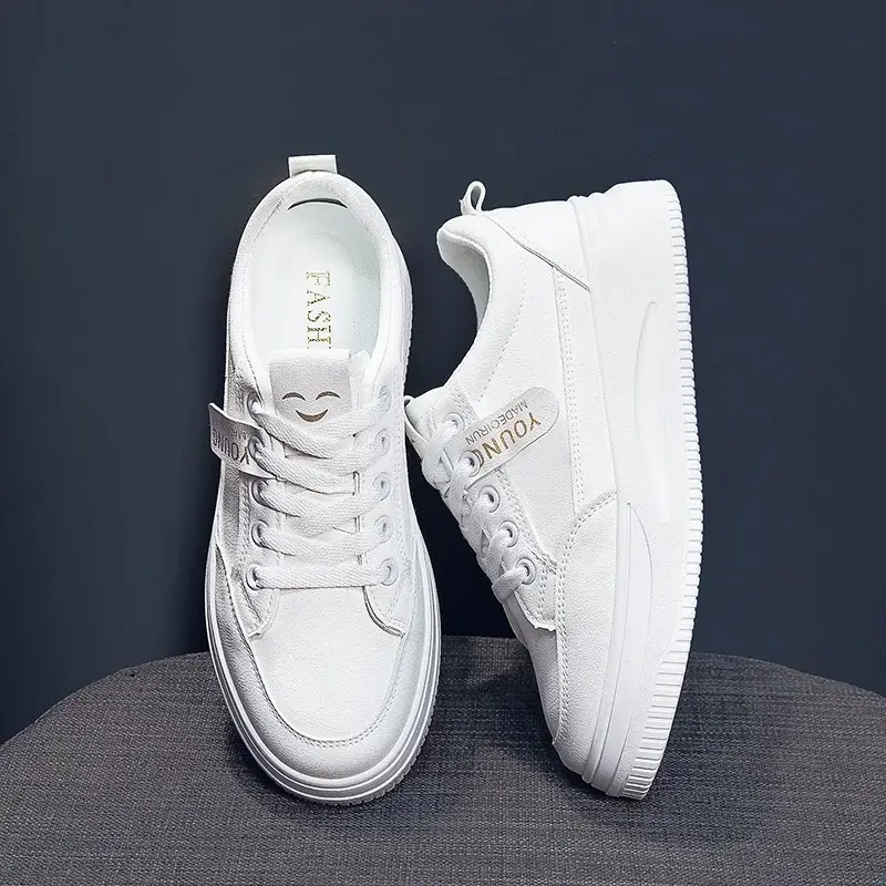Women White Platform Sneakers 2025 Spring Soft Sole - Image 2